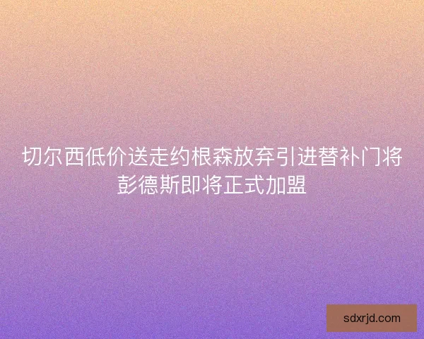 切尔西低价送走约根森放弃引进替补门将彭德斯即将正式加盟
