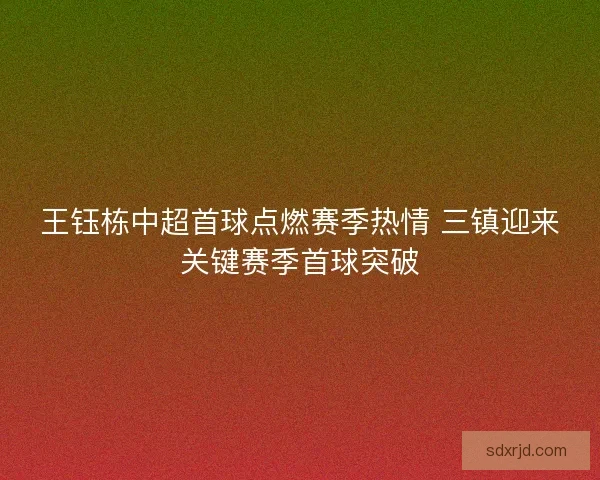 王钰栋中超首球点燃赛季热情 三镇迎来关键赛季首球突破