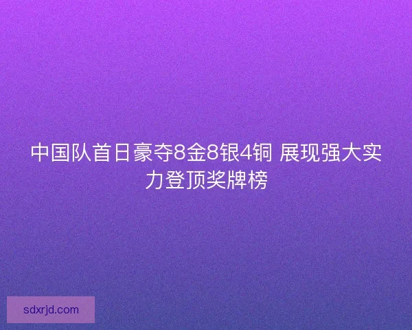 中国队首日豪夺8金8银4铜 展现强大实力登顶奖牌榜